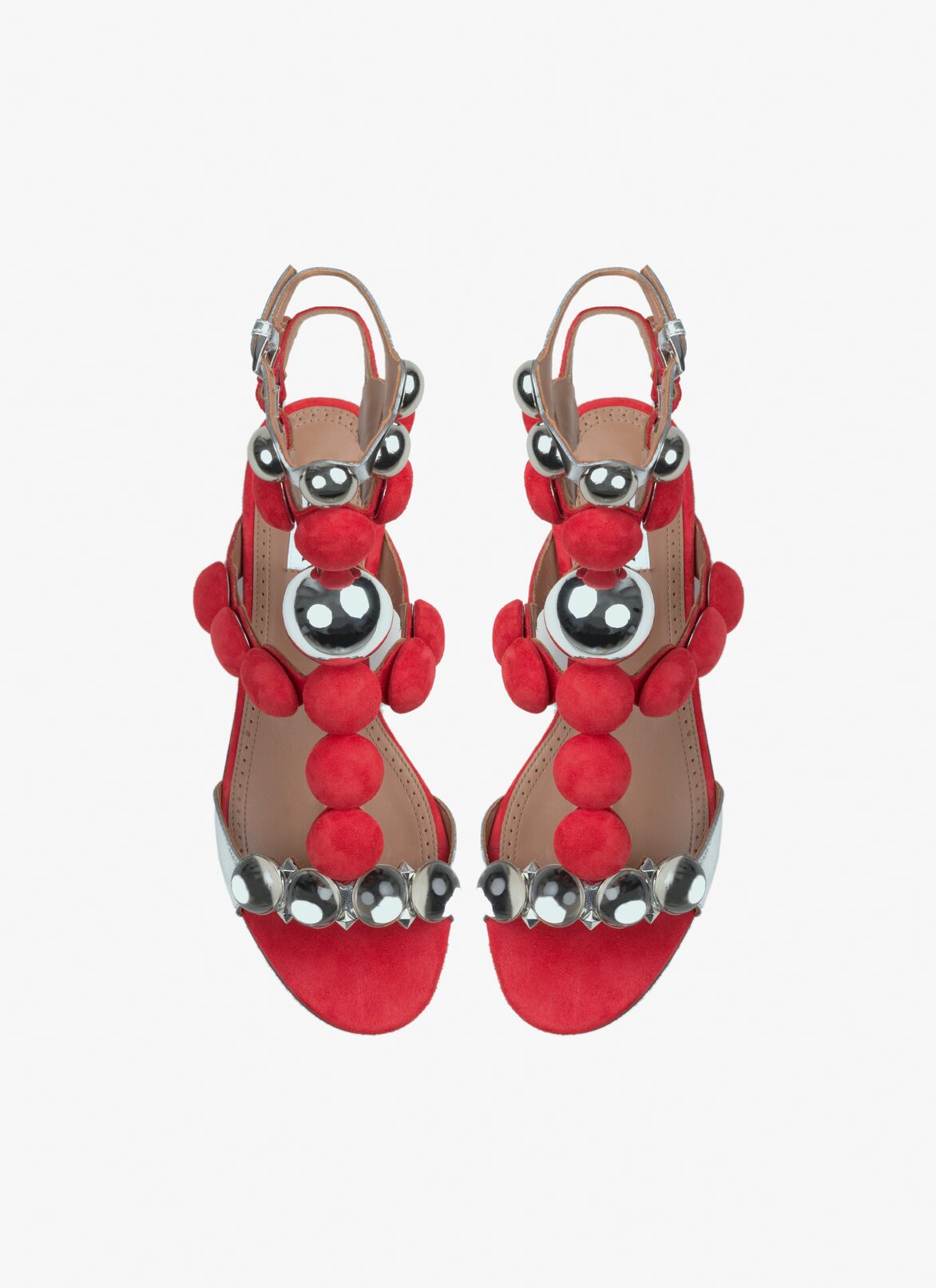 Flat Bombe Sandals ALAÏA LACQUER RED FLAT BOMBE SANDALS